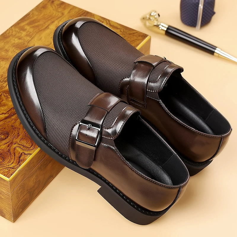 Sapatos Casuais Masculinos em Couro — Estilo Britânico