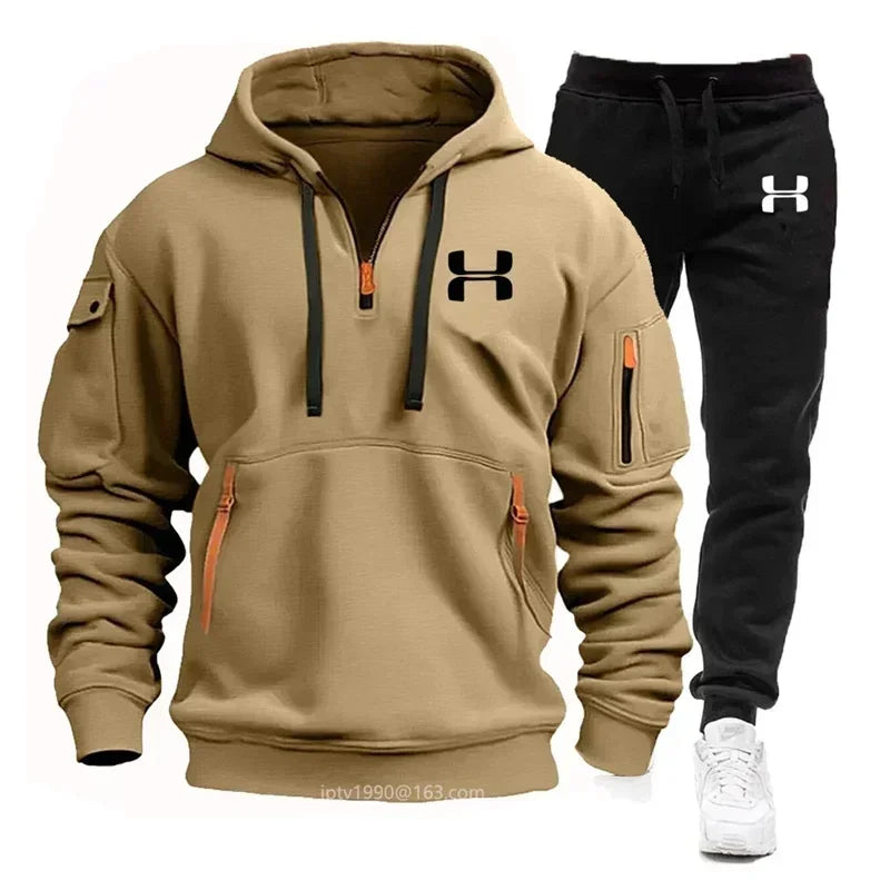Conjunto de fitness com moletom de manga comprida