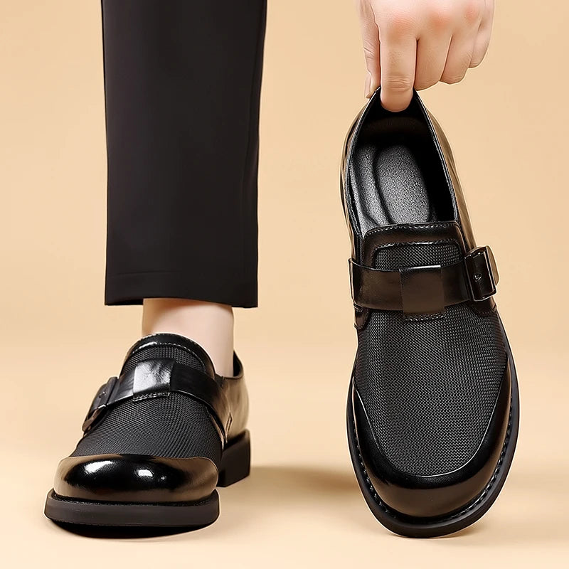Sapatos Casuais Masculinos em Couro — Estilo Britânico