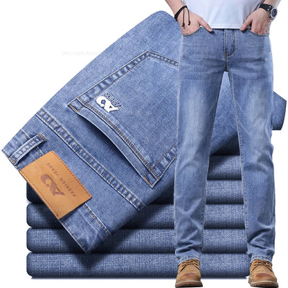 Calças de Ganga Masculinas Slim de Corte Elegante e Casual