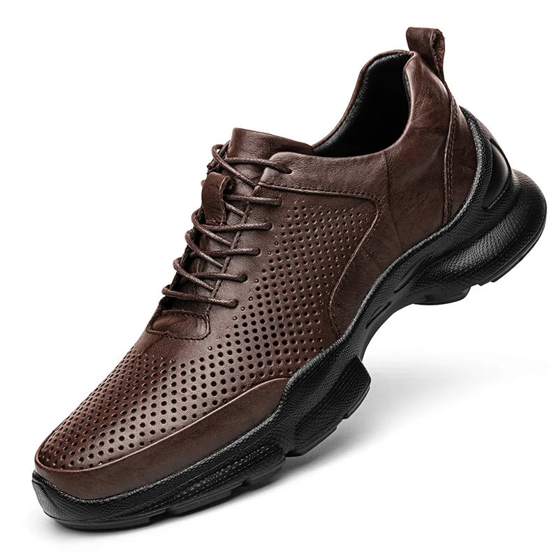 Sapatos Masculinos de Couro com Aumento de Altura