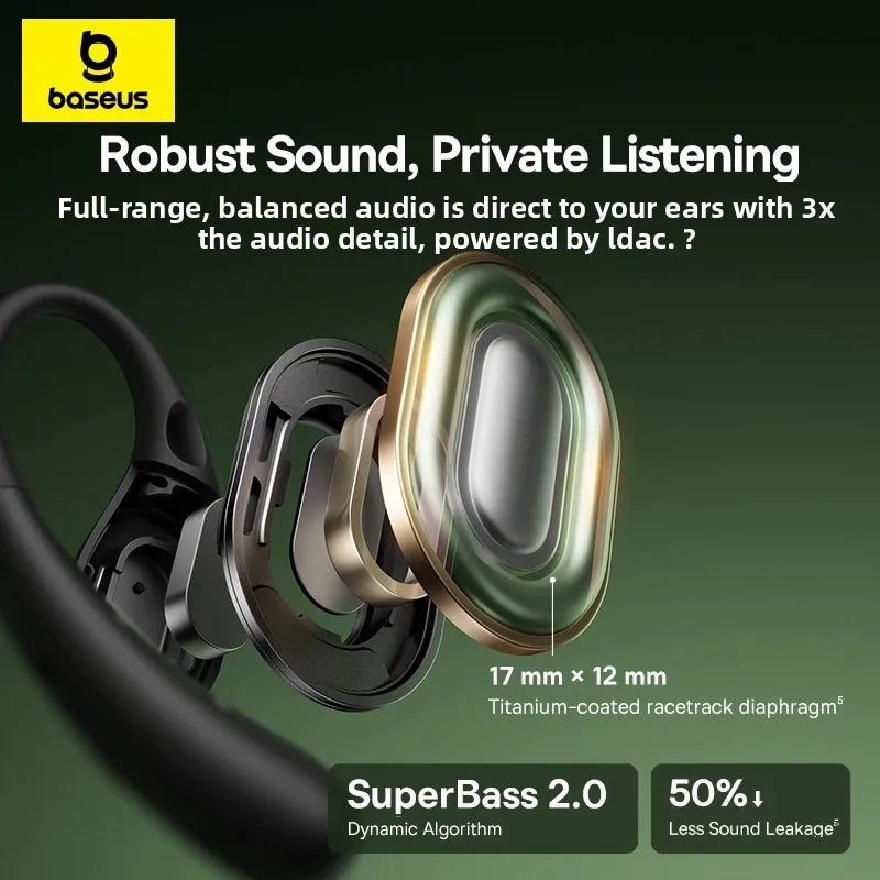 Fones de ouvido sem fio Baseus Eli Sport 2 com Bluetooth 6.0 OWS