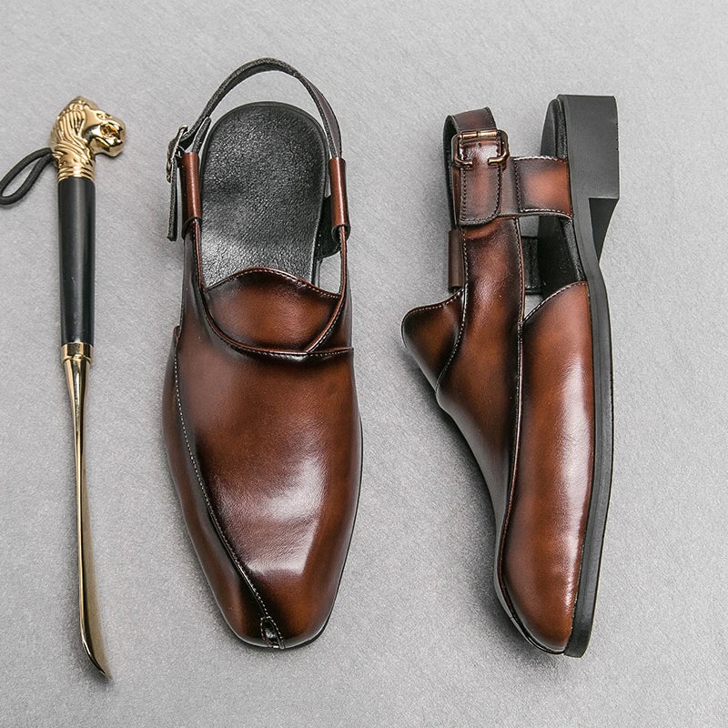 Sandálias Masculinas de Couro — Casuais e Versáteis