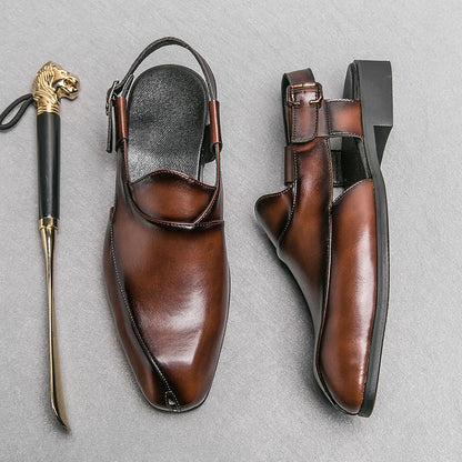 Sandálias Masculinas de Couro — Casuais e Versáteis