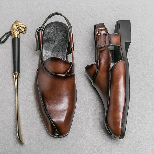 Sandálias Masculinas de Couro — Casuais e Versáteis