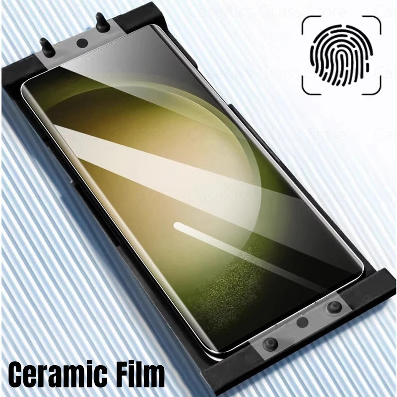 Película de Cerâmica Macia para Samsung Galaxy — Protetor de Ecrã Curvo com Cola Completa