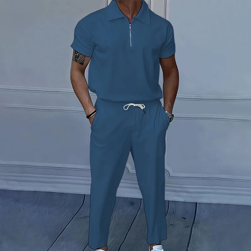 Fato masculino de verão em cores sólidas