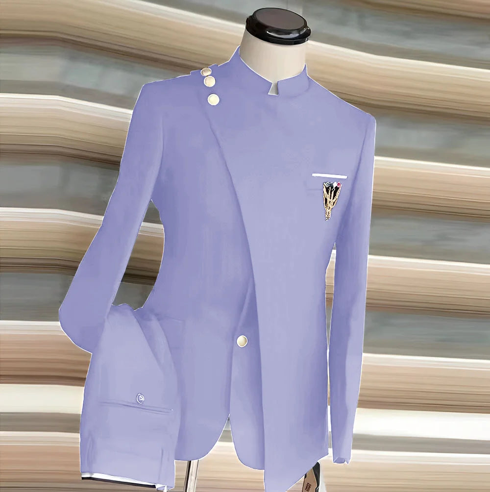 Fato Masculino de 2 Peças com Blazer e Calças — Estilo Formal