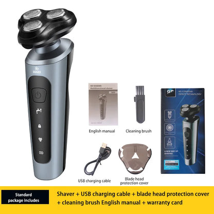 Barbeador Elétrico Masculino 9D Multifuncional – Recarregável e Lavável