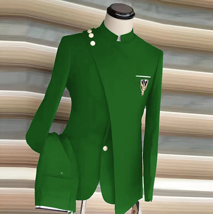 Fato Masculino de 2 Peças com Blazer e Calças — Estilo Formal