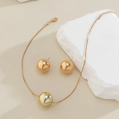 Conjunto de Colar e Brincos com Pingente de Bola