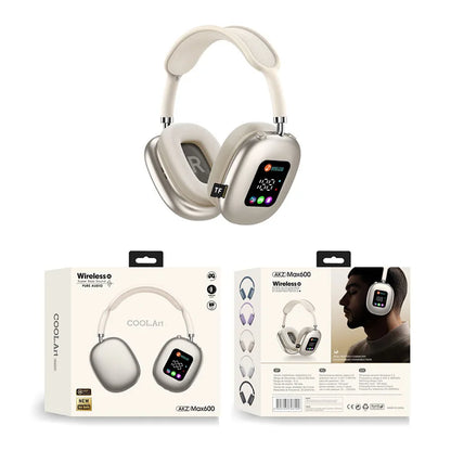 Fones de ouvido Bluetooth sem fio com tela digital RGB
