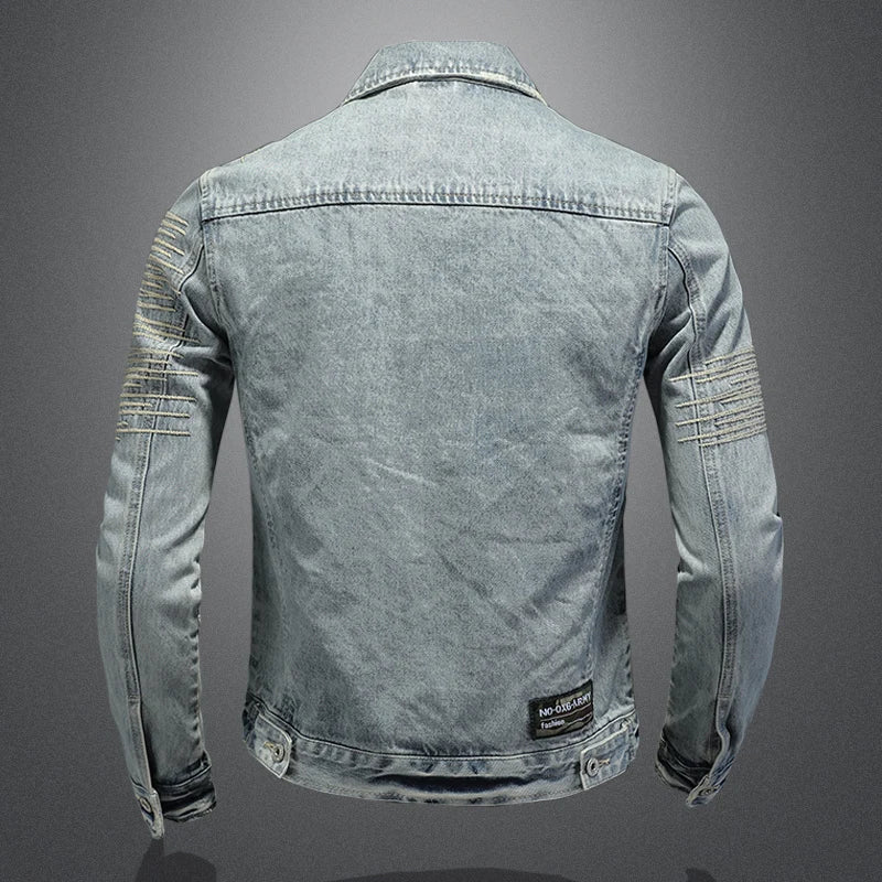Casaco jeans masculina com capuz