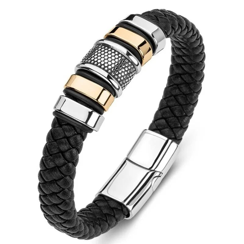 Pulseira punk de camada dupla