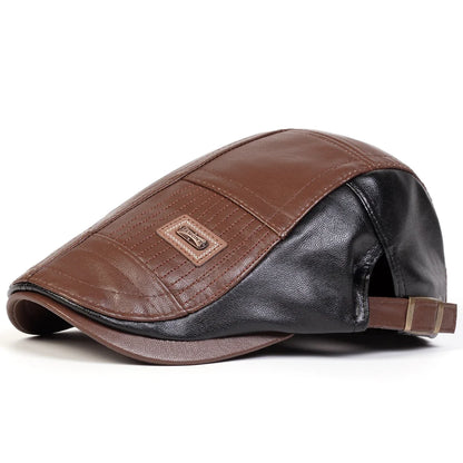 Boné Masculino Retrô JAMONT em Couro PU – Estilo Newsboy