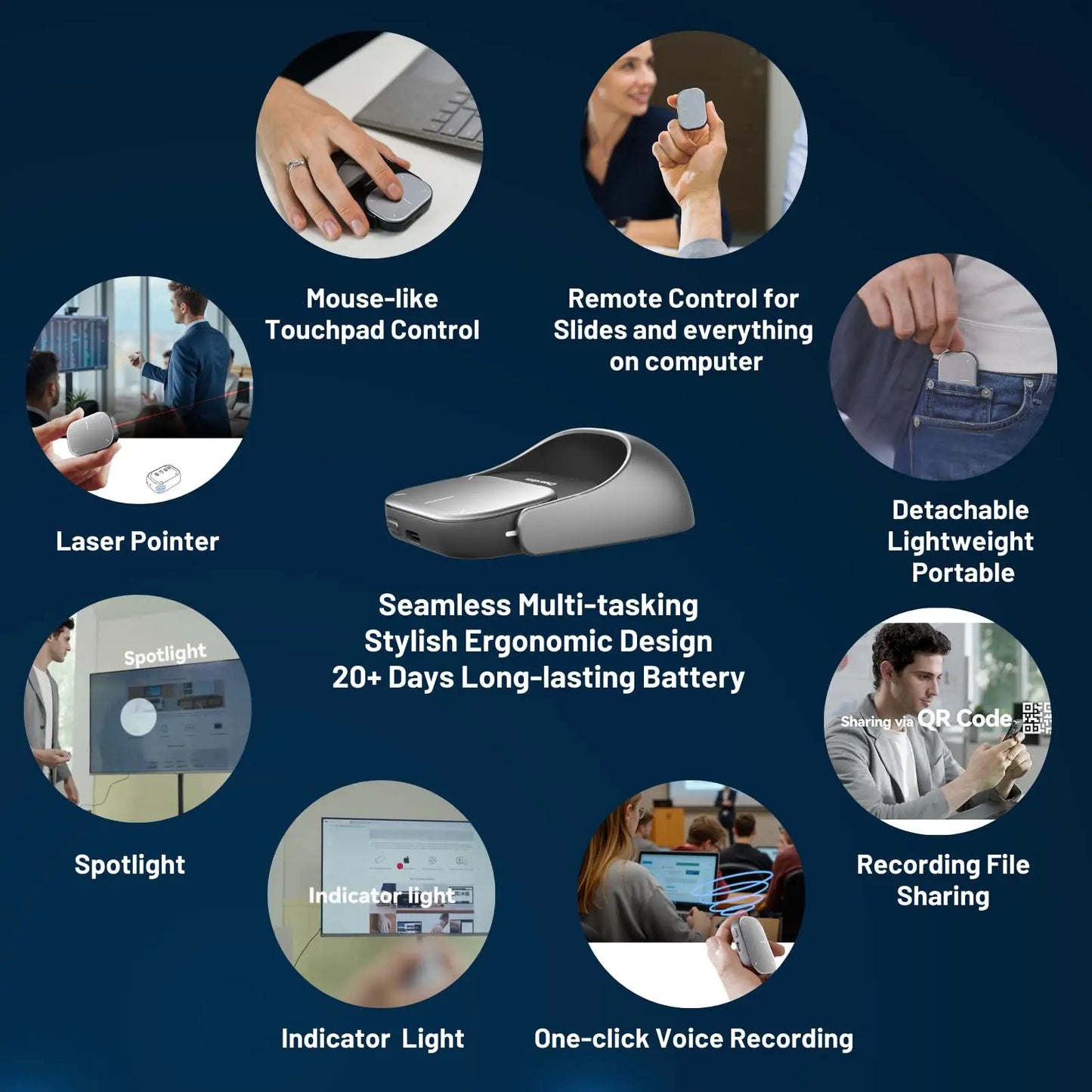 Cheerdots 2 Air Mouse Destacável Touchpad Sem Fio