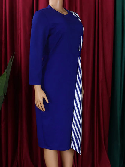 Vestido Moda outono listra