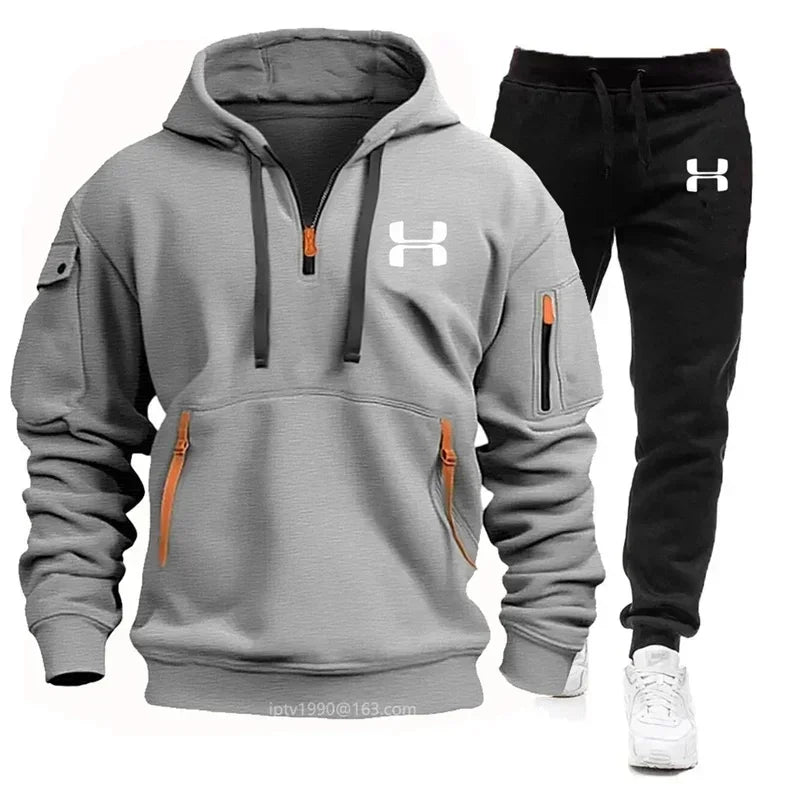 Conjunto de fitness com moletom de manga comprida