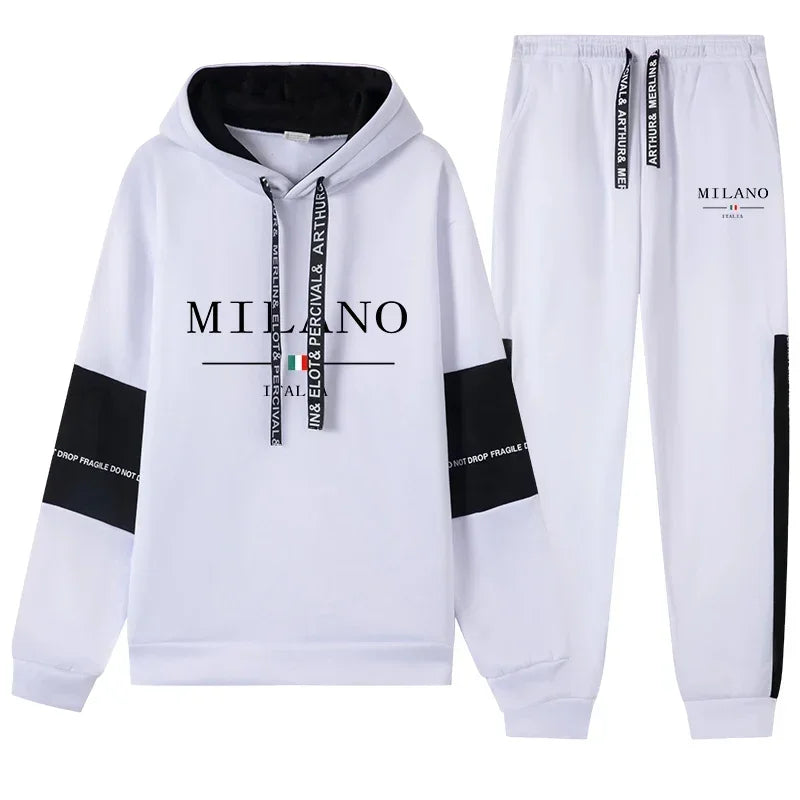 Conjunto de Moletom Unissexo com Capuz e Calças