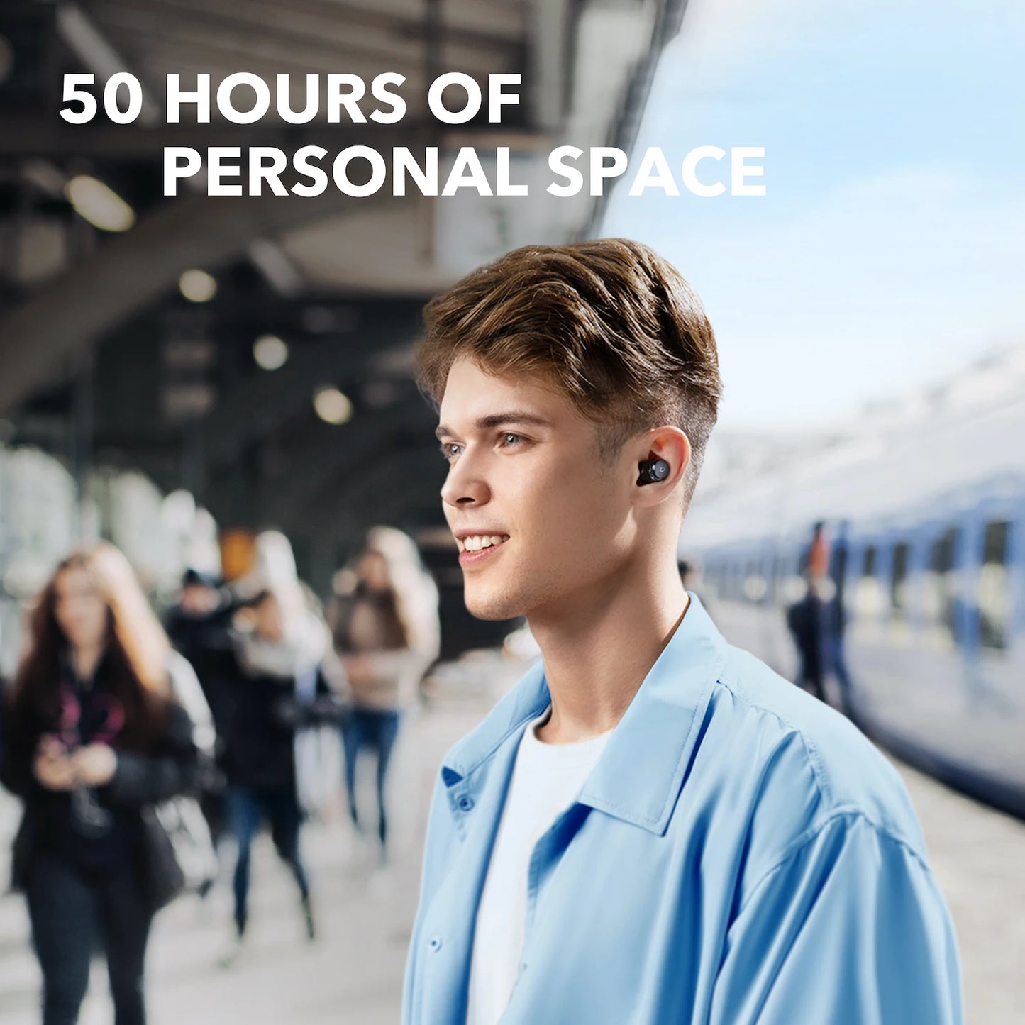 Fones de ouvido sem fio adaptáveis Soundcore by Anker Space A40