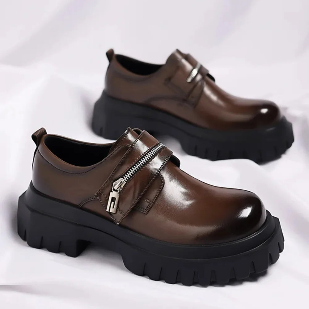 Sapatos Derby masculinos de couro