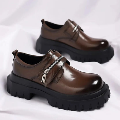 Sapatos Derby masculinos de couro