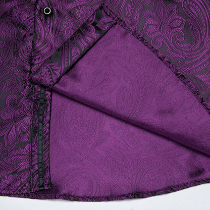 Camisa Masculina Paisley Roxa