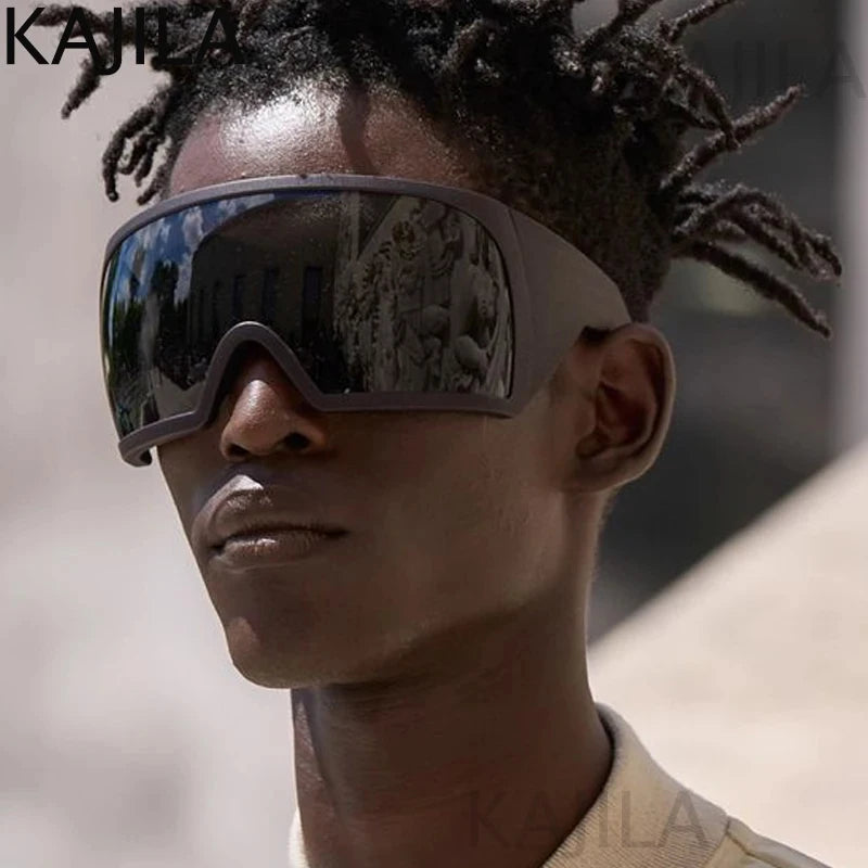 Óculos de Sol Oversized Estilo Punk — UV400 e Armação Grande