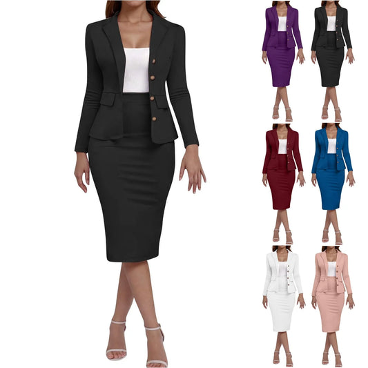 Conjunto Feminino de 2 Peças — Blazer e Saia