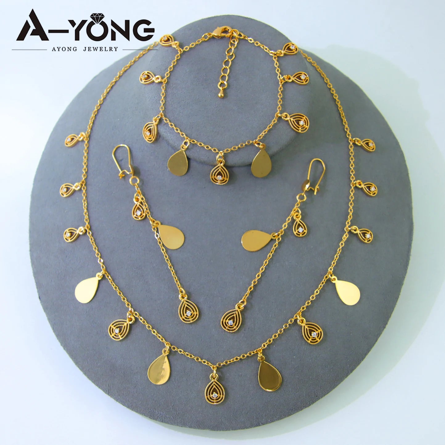 Conjunto de Joias Italianas elegante grânulo