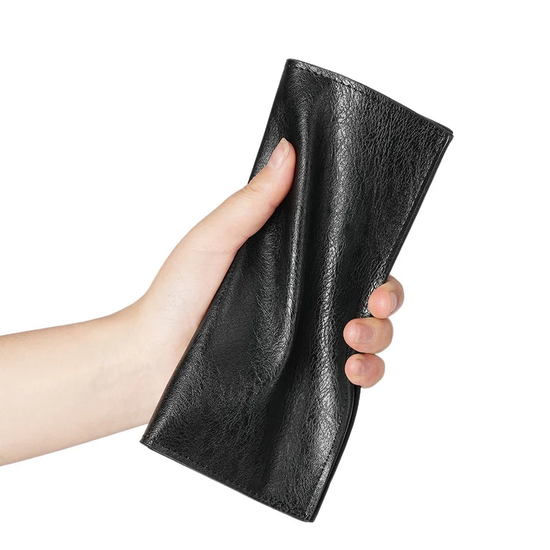 Carteira Masculina Longa e Ultrafina em PU – Modelo Casual Retrô