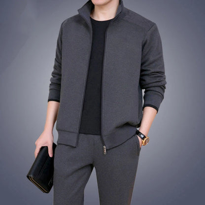 Conjunto Masculino Casual de Inverno — Moletom com Zíper e Calça Jogger