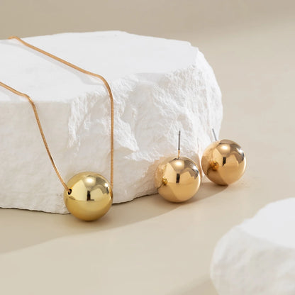 Conjunto de Colar e Brincos com Pingente de Bola