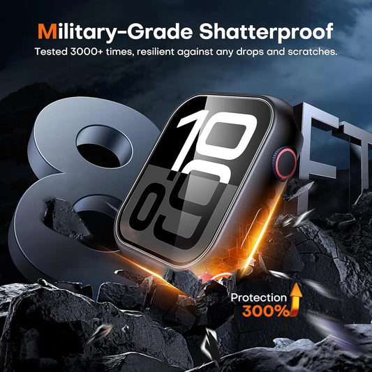 Película protetora de vidro + capa para Apple Watch