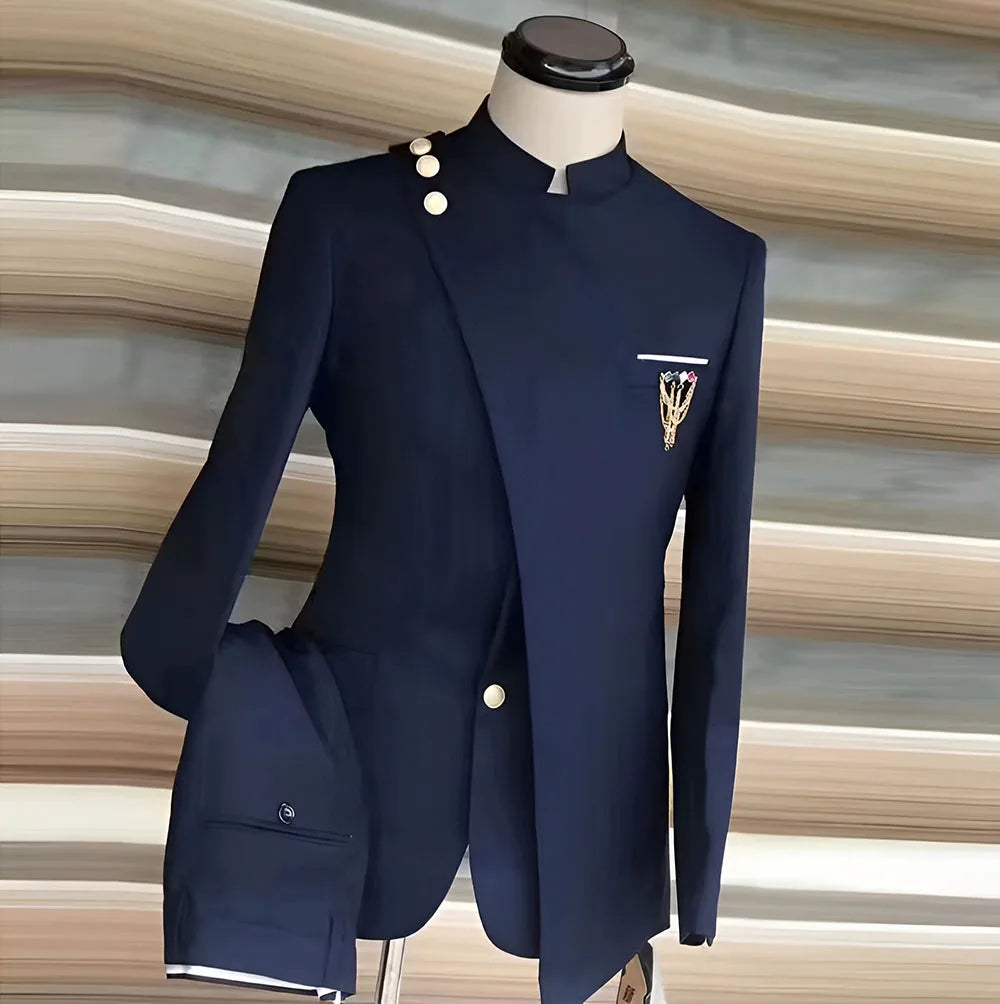 Fato Masculino de 2 Peças com Blazer e Calças — Estilo Formal