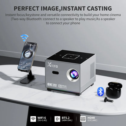 Projector portátil Xnano 8K X3 com Android