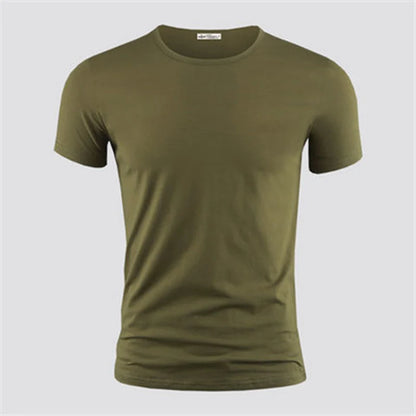 T-shirts cor pura gola V e O
