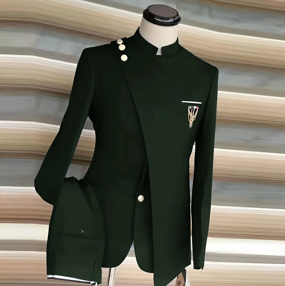Fato Masculino de 2 Peças com Blazer e Calças — Estilo Formal