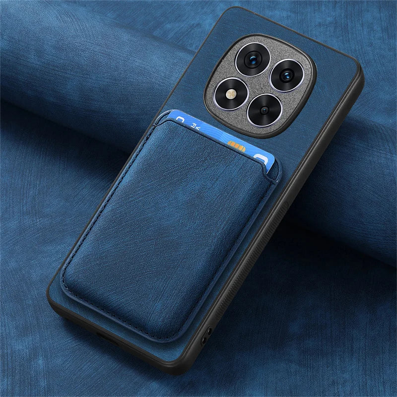 Capa carteira de couro magnético de luxo para Xiaomi