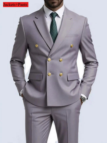 Terno botão duplo slim fit