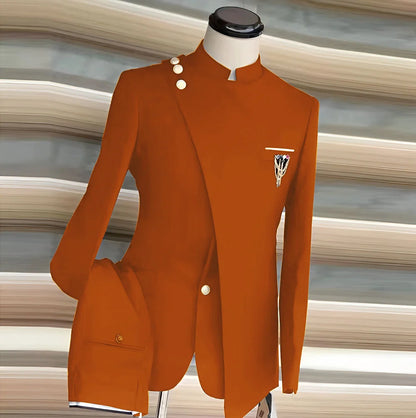 Fato Masculino de 2 Peças com Blazer e Calças — Estilo Formal