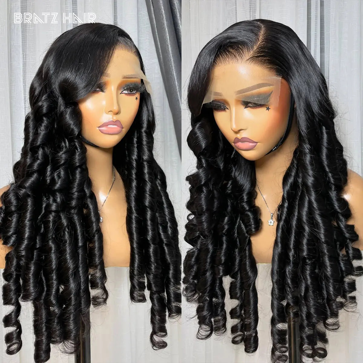 Peruca de cachos saltitantes