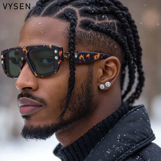 Óculos de Sol Polarizados Estilo Steampunk Quadrados