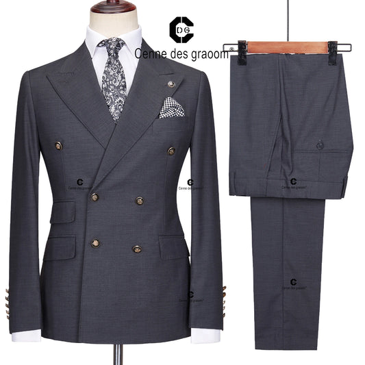 Ternos elegante double breasted slim fit