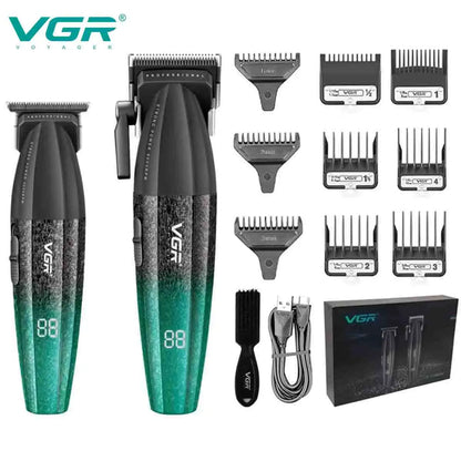 Máquina VGR V-640 S3 3 em 1 para Cabelo, Barba e Acabamento — 9000 RPM