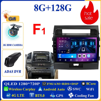Central Multimídia Android 16 para Toyota Land Cruiser 11 200 2007-2015