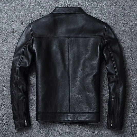 Jaqueta de Couro Masculina para Motociclismo e Uso Casual