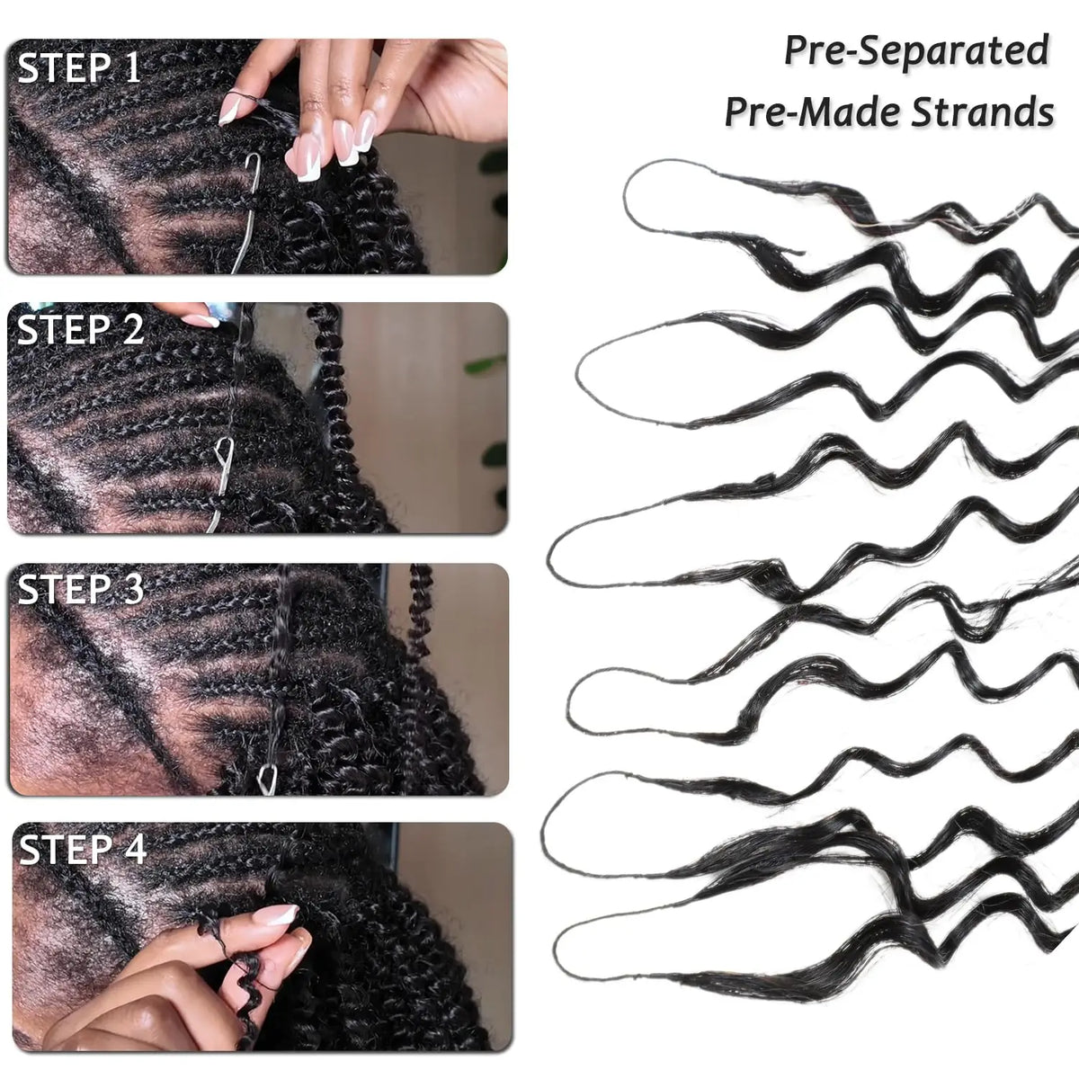 Extensões Afro Kinky Cacheadas para Crochê