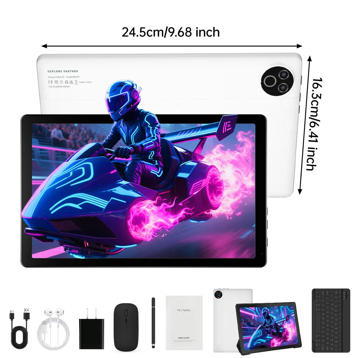 Tablet URAO 10,1″ — Android 15, 20 GB RAM, 64 GB ROM e Ecrã HD IPS
