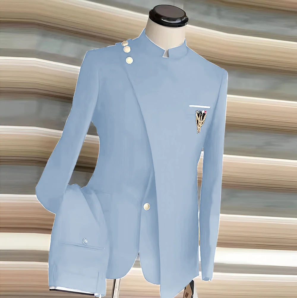 Fato Masculino de 2 Peças com Blazer e Calças — Estilo Formal